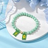 Glass Faceted Rondelle Beaded Stretch Bracelets for Women BJEW-MZ00065-05-2