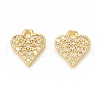 Brass Micro Pave Cubic Zirconia Charms KK-P228-41G-2