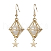 Shell Pearl Dangle Earrings EJEW-JE05498-01-1