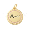 Brass Enamel Pendants KK-P293-09G-03-1