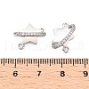 Brass Micro Pave Clear Cubic Zirconia Star Connector Charms KK-B102-27P-3