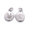 Brass Micro Pave Cubic Zirconia ASL Charms X-KK-G360-11P-2