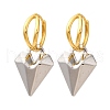 Two Tone Heart Brass Hoop Earrings EJEW-D322-12GP-02A-4