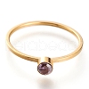 Ion Plating(IP) 304 Stainless Steel Finger Rings RJEW-B0005-7-05G-1