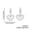 Elegant Brass Clear Cubic Zirconia Hollow Heart Hoop Earrings CD2189-1-2