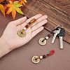 SUPERFINDINGS 3Pcs 3 Style Brass Lucky Coins Five Emperor Money Feng Shui Coins Pendant AJEW-FH0002-29-3