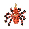 Halloween Theme Dyed Synthetic Turquoise & Glass Seed Beads Pendants PALLOY-MZ00774-04-3
