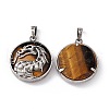 Natural Tiger Eye Pendants G-H281-05I-2