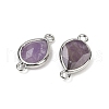 Natural Amethyst Faceted Connector Charms G-L514-048G-09-2
