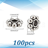 100Pcs Tibetan Style Alloy Beads Flower Spacer Beads TIBEB-LP0001-03-2