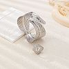 Leaf Alloy Cuff Bangle & Cuff Ring Sets FS-WGCE308-01-1