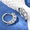Brass Clear Cubic Zirconia Hoop Earrings EJEW-Q016-14P-5