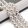 Baking Painted Pearlized Glass Pearl Round Bead Strands X-PEAR-H019-02E-04-2