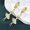 Brass Micro Pave Clear Cubic Zirconia Hoop Earrings EJEW-F362-15G-3