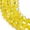 Transparent Electroplate Glass Beads Strands GLAA-F029-4mm-A21-3