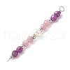 Faceted Round Natural Ruby & Pink Tourmaline & Potato Natural Cultured Freshwater Pearl Beaded Connector Charms PALLOY-JF03532-09-3