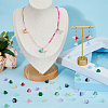 200Pcs 20 Colors Glass Gradient Color Bead Caps GLAA-HS0001-03-6