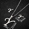201 Stainless Steel Pendant Necklaces & Stud Earrings Sets WG00841-43-1