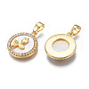 Brass Micro Pave Clear Cubic Zirconia Pendants KK-N233-165-3