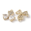 Brass Micro Pave Clear Cubic Zirconia Pendants KK-G491-06G-2