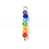 Electroplated Colorful Faceted Glass Rondelle Beaded Connector Charms PALLOY-JF02529-01-1