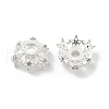 Brass Micro Pave Clear Cubic Zirconia Bead Caps KK-R216-03S-01-1
