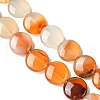 Flat Round Gemstone Natural Red Agate Stone Beads Strands G-S110-14mm-03-2