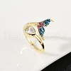Brass Pave Clear Cubic Zirconia Cuff Rings RJEW-V013-01G-3
