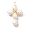 Natural Cultured Freshwater Pearl Copper Wire Wrapped Pendants PALLOY-TA00043-1