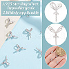 GOMAKERER 10Pcs Rhodium Plated Rack Plating 925 Sterling Silver Rabbit Ear Peg Bails FIND-GO0002-68-3