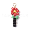 Glass Seed Beaded Pendants PALLOY-JF02992-2