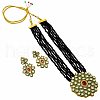 Bohemian Style Multi-Layer Alloy Imitation Agate and Glass Jewelry Set FS-WGE22E9-01-1