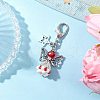 Angel Glass Beaded & Alloy Pendant Decorations HJEW-MZ00192-05-1