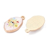 Printed Rack Plating Alloy Enamel Pendants ENAM-T020-04E-2
