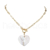 Natural Freshwater Shell Heart Pendant Necklaces NJEW-JN05152-4