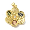 Brass Micro Pave Colorful Cubic Zirconia Pendants KK-Z042-20G-03-1