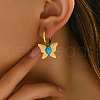 Stainless Steel Butterfly Hoop Earrings RW8851-2