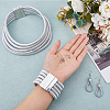 FIBLOOM Plastic Teardrop Dangle Earrings & Multi Layer Necklace & Multi-strand Bracelet & 2Pcs Stainless Steel Clip on Nose Rings SJEW-FI0001-32C-3