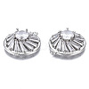 Brass Clear Cubic Zirconia Pendants ZIRC-S069-006P-3