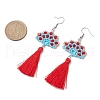 Handmade Glass Seed Beads Fan Dangle Earrings EJEW-MZ00292-01-3