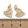 Brass Micro Pave Clear Cubic Zirconia Pendants KK-S367-14A-3