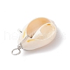 Natural Cowrie Shell & Alloy Sea Animals Pendants PALLOY-JF03751-05-4