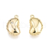 Brass Pave Clear Cubic Zirconia Charms KK-N231-341-1