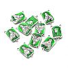Antique Silver Plated Alloy Enamel Links ENAM-H325-01AS-1