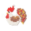 Handmade Glass Seed Beaded Pendants PALLOY-MZ00748-02-1