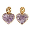 304 Stainless Steel Heart Dangle Stud Earrings EJEW-Z096-01G-B02-2