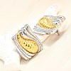 304 Stainless Steel Two-tone Stud Earrings for Women EJEW-R023-01GP-02-3