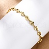 304 Stainless Steel Coffee Bean Chain Bracelets for Women BJEW-C094-11G-3