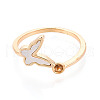 Brass Shell Cuff Ring Settings KK-T076-21G-2
