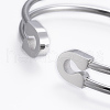 Tarnish Resistant Trendy 304 Stainless Steel Torque Cuff Bangles BJEW-H703-17P-3